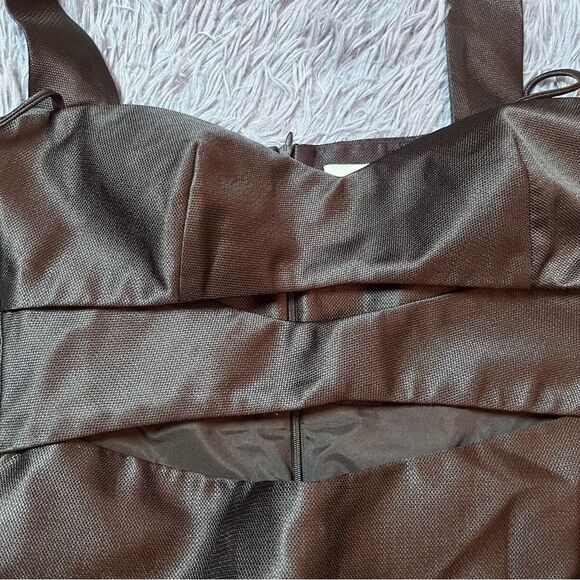 Lane JT Black Structured Mini Dress L Halter Cutout Bustier Style - Picture 2 of 5